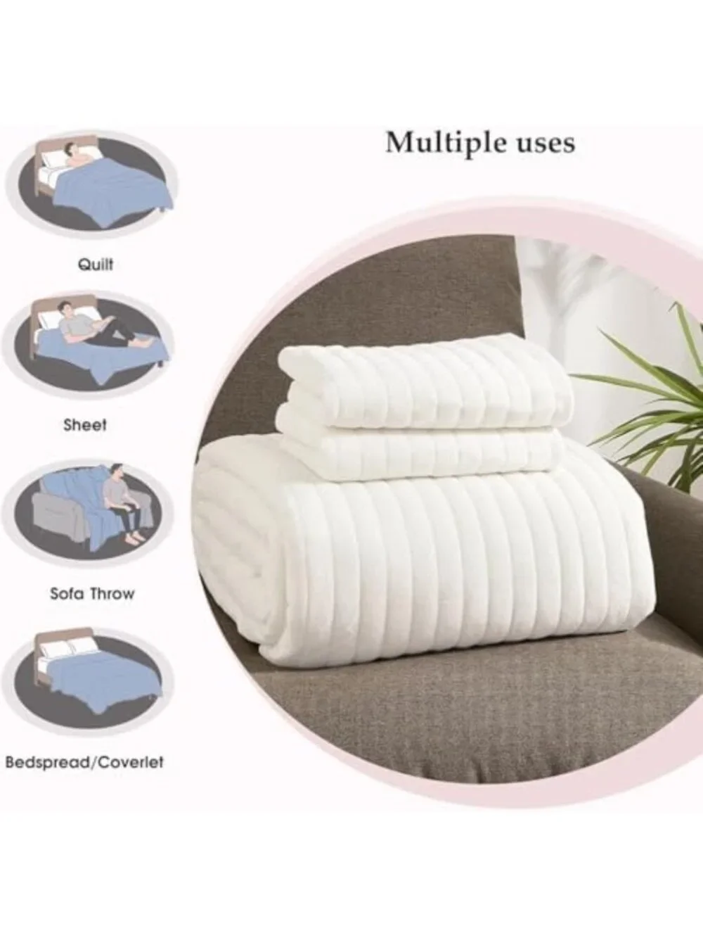 Luxurious Velvet Quilt Set Queen Size with 2 Pillow Shams - Soft Quilted Bedding